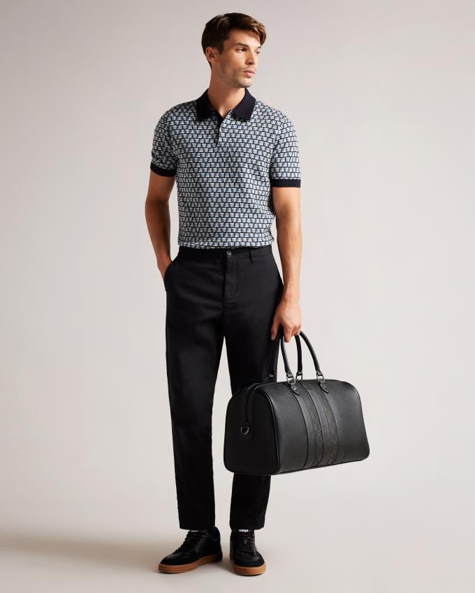 Sacs Ted Baker House Check PU Holdall Noir Homme | STL-34984223